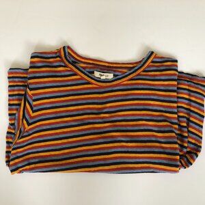 Madewell Multi-Color Striped Cotton Tee, XL